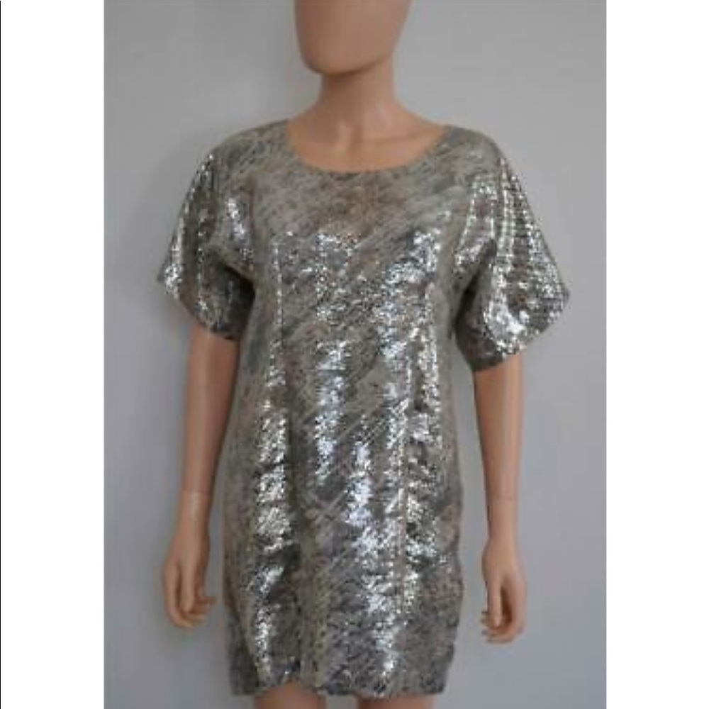Jay Ahr silver sequins mini dress